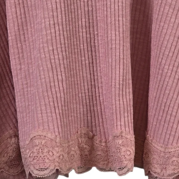 POL Wendy Lace Ribbed Tank Soft Pink Boho Coquette Boutique NWT Small - Picture 3 of 8